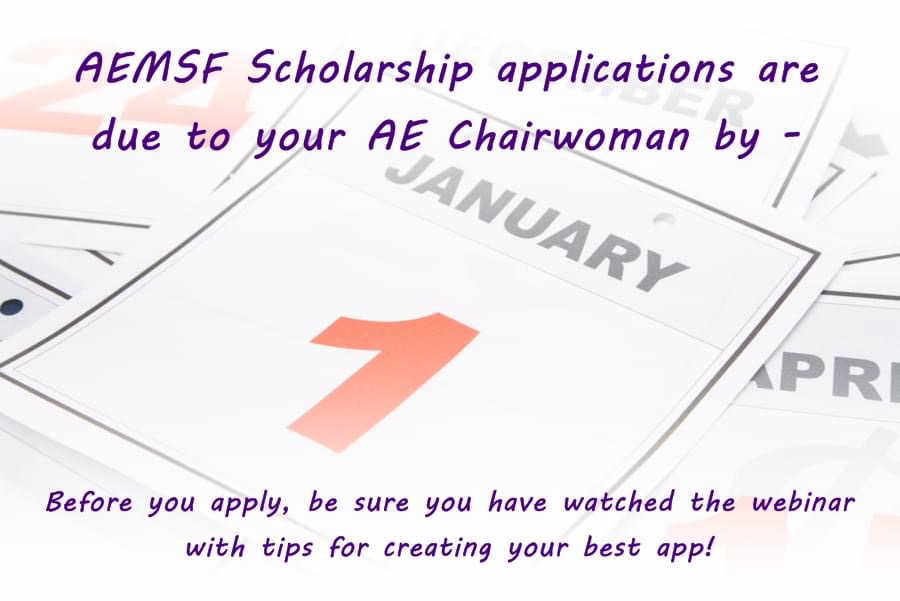 Read more about the article ALERT – Today is the final day to send your AE Scholarship applications!!!